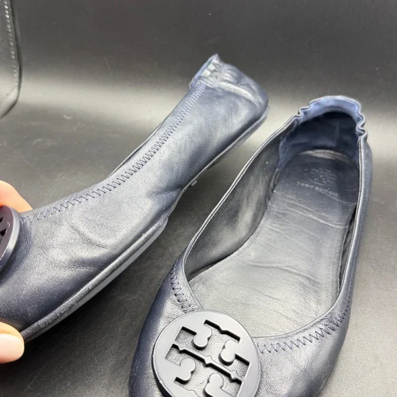 Tory Burch Navy Flats 8.5 - Picture 7 of 13